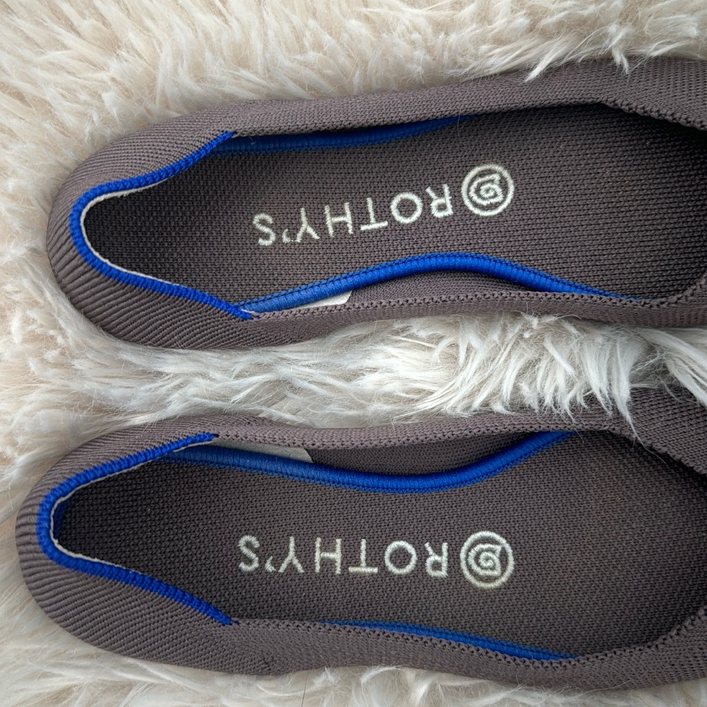 Rothy's Sz 8 The Point Flat Mink Dusty Purple Shoes Retired Color Pointed - Picture 2 of 6